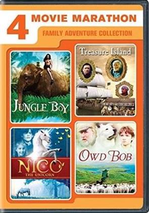 4-Movie Marathon: Family Adventure Collection - Jungle Boy / Treasure Island / Nico - The Unicorn / Owd Bob