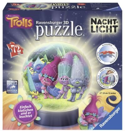 Trolls: 3D Puzzle Nachtlicht - 72 Teile
