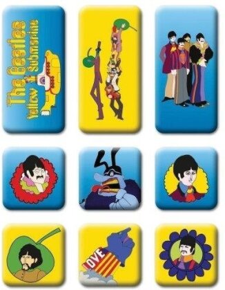 The Beatles Epoxy Magnet Set - Yellow Submarine 9 Piece Set