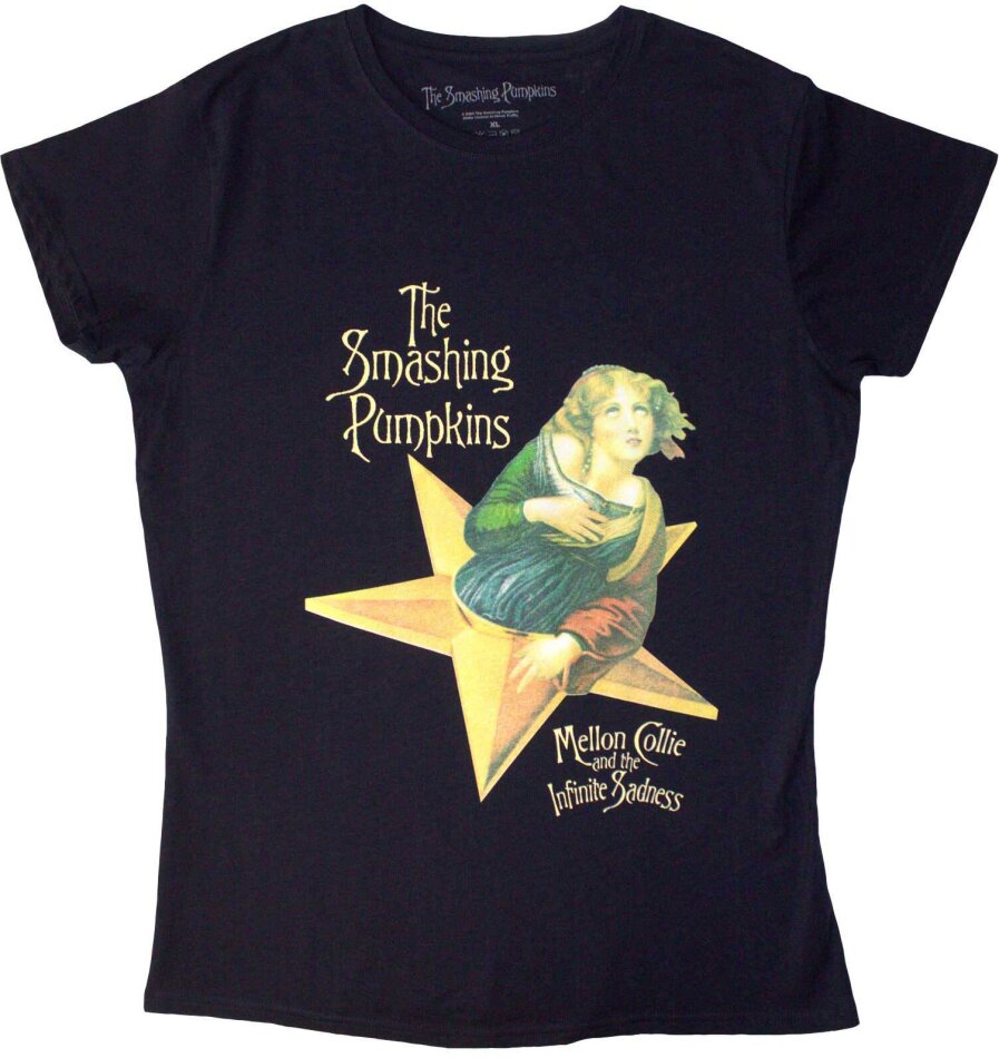 The Smashing Pumpkins Ladies T-Shirt - Mellon Collie (Navy Blue)