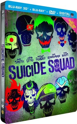 Suicide Squad (2016) (Langfassung, Kinoversion, Limited Edition, Steelbook, Blu-ray 3D + 2 Blu-rays + DVD)