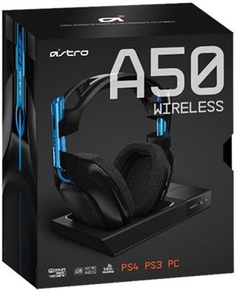 Astro Gaming A50 Headset, Wireless Dolby 7.1 Black - Blue inkl. wireless MixAmp (PS4, PS3, PC, MAC)*