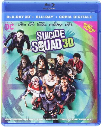 Suicide Squad (2016) (Extended Cut, Theatrical Version, Blu-ray 3D + 2 Blu-rays)