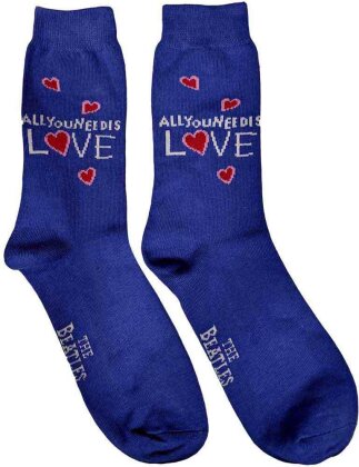 The Beatles Unisex Ankle Socks: All You Need Is Love (Blue) (UK Size 7 - 11)