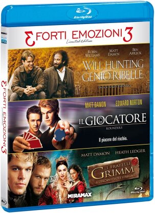 3 Forti Emozioni 3 - Tris Forti Emozioni - Will Hunting-Genio Ribelle / Il Giocatore / I Fratelli Grimm e L'Incantevole Strega (Edizione Limitata, 3 Blu-ray)