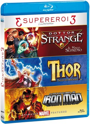3 Supereroi 3 - Tris Supereroi - Doctor Strange - Il Mago Suprimo / Thor - Tales of Asgard / L'invincibile Iron Man (Edizione Limitata, 3 Blu-ray)