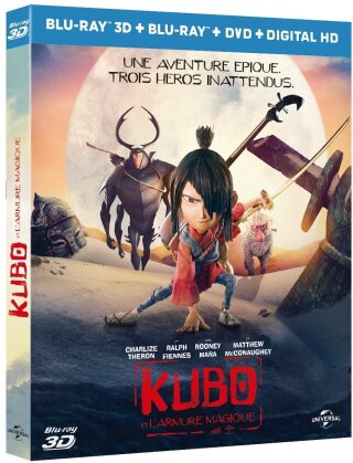 Kubo et l'armure magique (2016) (Blu-ray 3D + Blu-ray + DVD)