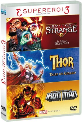 3 Supereroi 3 - Tris Supereroi - Doctor Strange - Il Mago Supremo - Tales of Asgard / Thor / L'invincibile Iron Man (Édition Limitée, 3 DVD)