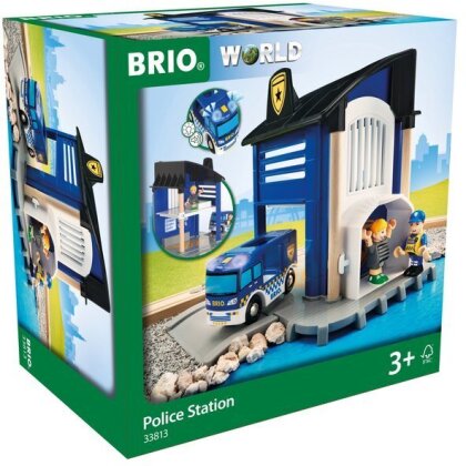 BRIO Bahn 33813 Polizeistation mit Einsatzfahrzeug