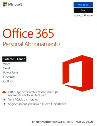 Office 365 Personal [1PC +1 Tablet] Abbonamento di 1 anno