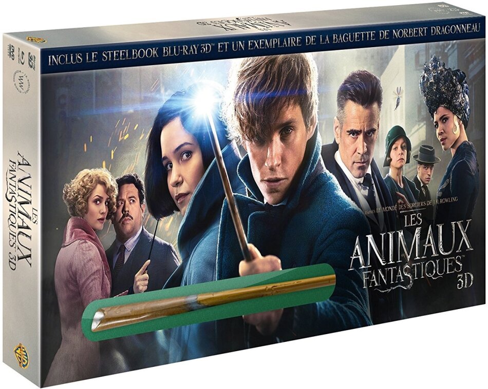 Les animaux fantastiques (2016) (inclus Baguette de Norbert Dragonneau, Limited Steelbook, Blu-ray 3D + Blu-ray + DVD)
