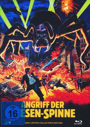 Angriff der Riesen-Spinne (1975) (Cover B, Limited Edition, Mediabook, Uncut, Blu-ray + 2 DVDs + CD)