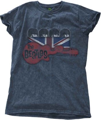 The Beatles Ladies T-Shirt - Guitar & Flag (Wash Collection) (Medium) - Grösse M