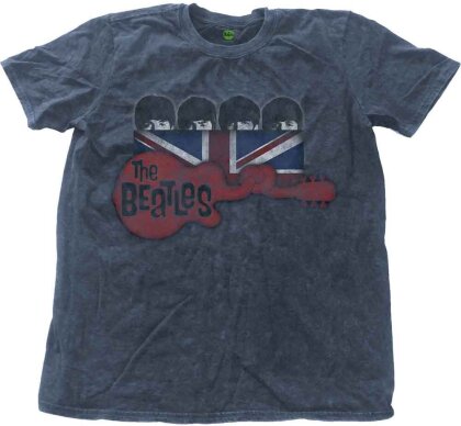 The Beatles Unisex T-Shirt - Guitar & Flag (Wash Collection) (XX-Large) - Grösse XXL