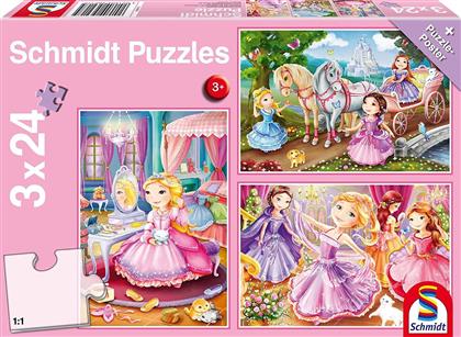 Märchenhafte Prinzessin - 3 x 24 Teile Puzzles