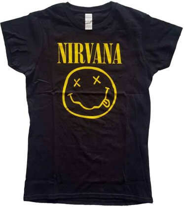 Nirvana Ladies T-Shirt - Yellow Happy Face