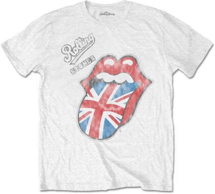 The Rolling Stones Unisex T-Shirt - Vintage British Tongue (Soft Hand Inks/Retail Pack)
