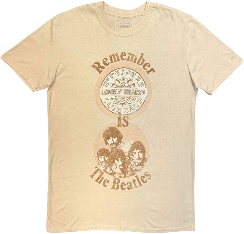 The Beatles Unisex T-Shirt - Remember (Sand)
