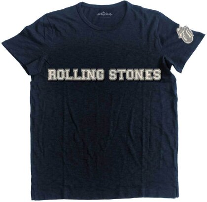 The Rolling Stones Unisex T-Shirt - Logo & Tongue (Applique)