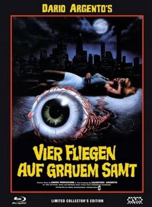 Vier Fliegen auf grauem Samt (1971) (Cover C, Collector's Edition, Limited Edition, Mediabook, Uncut, Blu-ray + 2 DVDs)