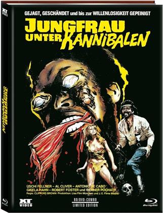Jungfrau unter Kannibalen (1980) (Cover B, Édition Limitée, Mediabook, Uncut, Blu-ray + DVD)