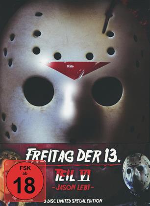 Freitag der 13. - Teil 6 - Jason lebt (1986) (Limited Edition, Mediabook, Special Edition, Uncut, Blu-ray + 2 DVDs)