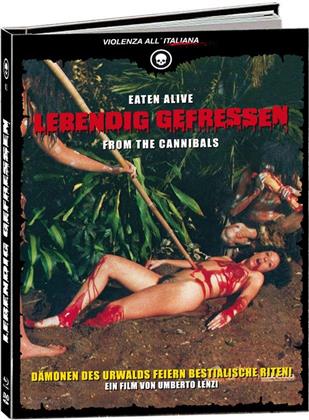 Lebendig Gefressen (1980) (Cover C, Limited Edition, Mediabook, Blu-ray + 2 DVDs + CD)