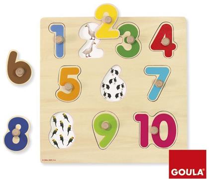 Zahlen - Goula Holzpuzzle 10 Teile