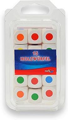 15 Holz Farbwürfel - Noris Spiele 606154364