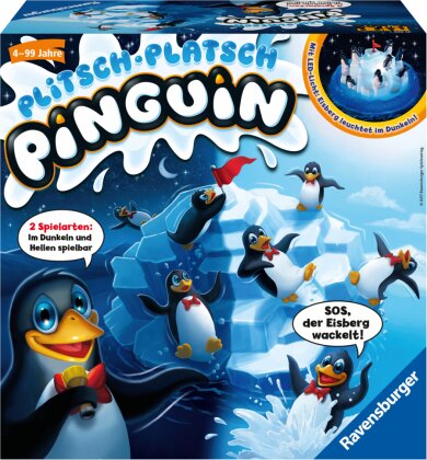 Ravensburger 21325 - Plitsch Platsch Pinguin - großer Spielspaß mit Geschicklichkeitsfaktor für Kinder und Erwachsene - Klassiker für 1 bis 5 Spieler ab 4 Jahren