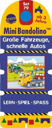 Große Fahrzeuge, schnelle Autos (Kinderspiel) - Was gehört zusammen? Dreh um, schau nach, Kartenfächer m. Lösungsschnur
