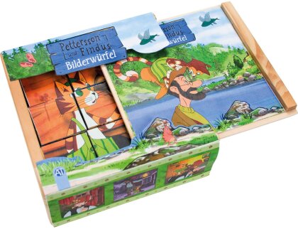Holz-Bilderwürfel "Pettersson und Findus" (Würfelpuzzle)