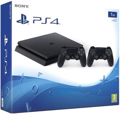 Sony PlayStation 4 Console 1 TB + 2 Controller - black