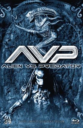 AVP - Alien vs. Predator (2004) (Cover B, Grosse Hartbox, Édition Collector, Extended Edition, Édition Limitée, Uncut, Blu-ray + 2 DVD)