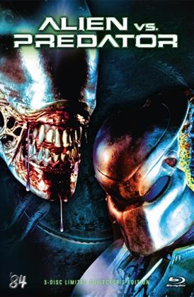 Alien vs. Predator (2004) (Cover D, Grosse Hartbox, Collector's Edition, Extended Edition, Limited Edition, Uncut, Blu-ray + 2 DVDs)