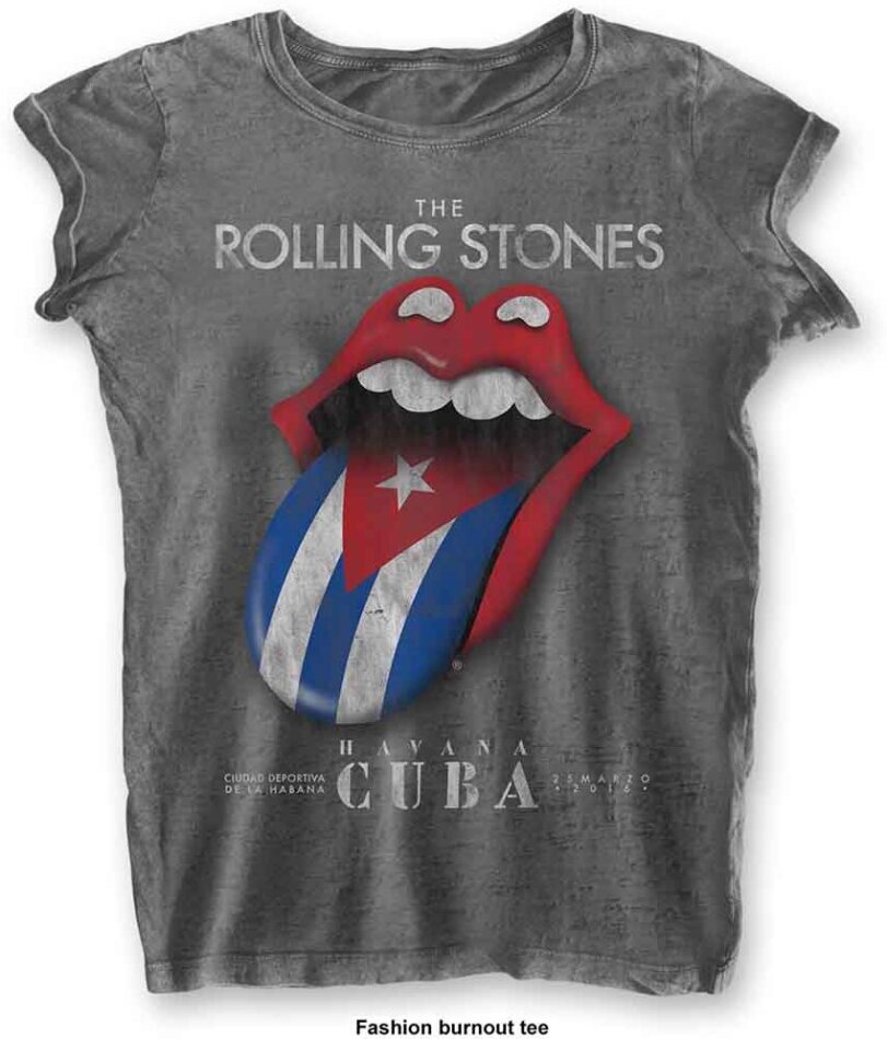 The Rolling Stones Ladies Burnout T-Shirt - Havana Cuba