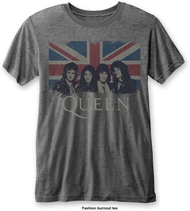 Queen Unisex T-Shirt - Vintage Union Jack (Burnout)
