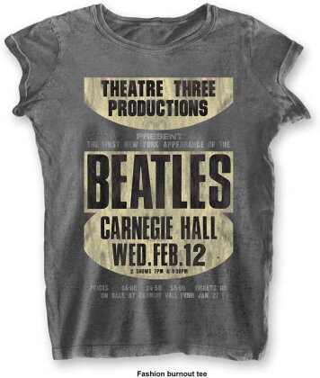 The Beatles Ladies T-Shirt - Carnegie Hall (Burnout)
