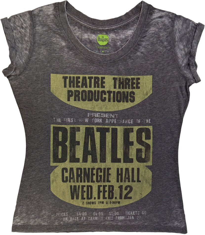 The Beatles Ladies Burnout T-Shirt - Carnegie Hall