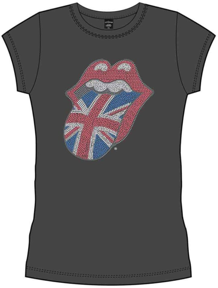 The Rolling Stones Ladies T-Shirt - Classic UK Tongue (Embellished)