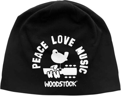 Woodstock Unisex Beanie Hat - Peace, Love, Music