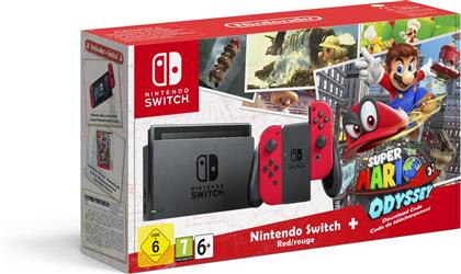 Nintendo Switch-Konsole Rot + Super Mario Odyssey