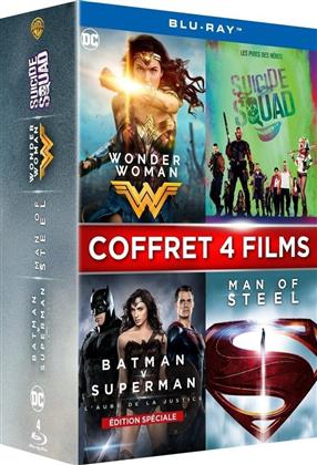 Wonder Woman / Suicide Squad / Batman v Superman : L'aube de la justice / Man of Steel (Coffret, 4 Blu-ray)