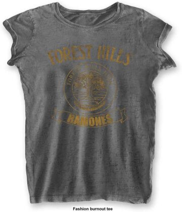 Ramones Ladies T-Shirt - Forest Hills (Burnout) (X-Small) - Grösse XS
