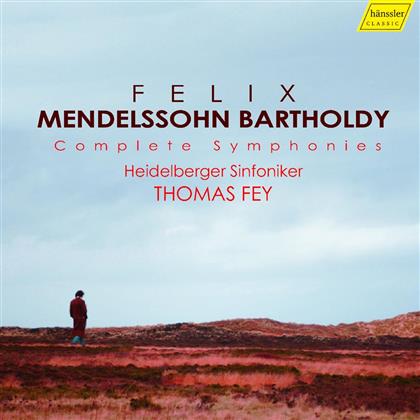 Felix Mendelssohn-Bartholdy (1809-1847), Thomas Fey, Heidelberger Sinfoniker & Deutscher Kammerchor Heidelberg - Complete Symphonies / Symphonien Nr. 1-5 (6 CDs)
