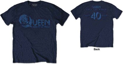 Queen Unisex T-Shirt - News of the World 40th Vintage Logo (Back Print)