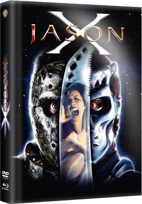 Jason X (2001) (Wattiert, Limited Edition, Mediabook, Uncut, Blu-ray + DVD)
