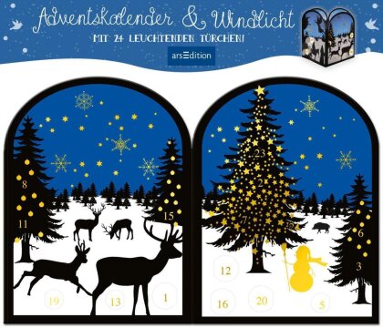 Teelichthäuschen Winternacht - Adventskalender & Windlicht