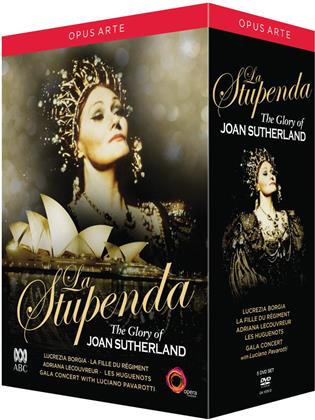 Dame Joan Sutherland - La Stupenda: The Glory of Joan Sutherland - Les Huguenots / La Fille du Régiment / Adriana Lecouvreur / Lucrezia Borgia (Opus Arte, 5 DVDs)