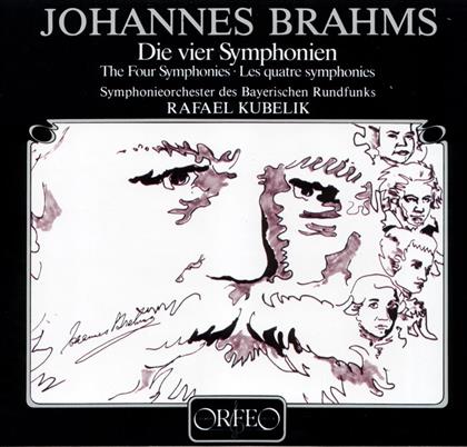 Johannes Brahms (1833-1897), Rafael Kubelik & Symphonieorchester des Bayerischen Rundfunks - Four Symphonies - Die vier Symphonien (3 CDs)